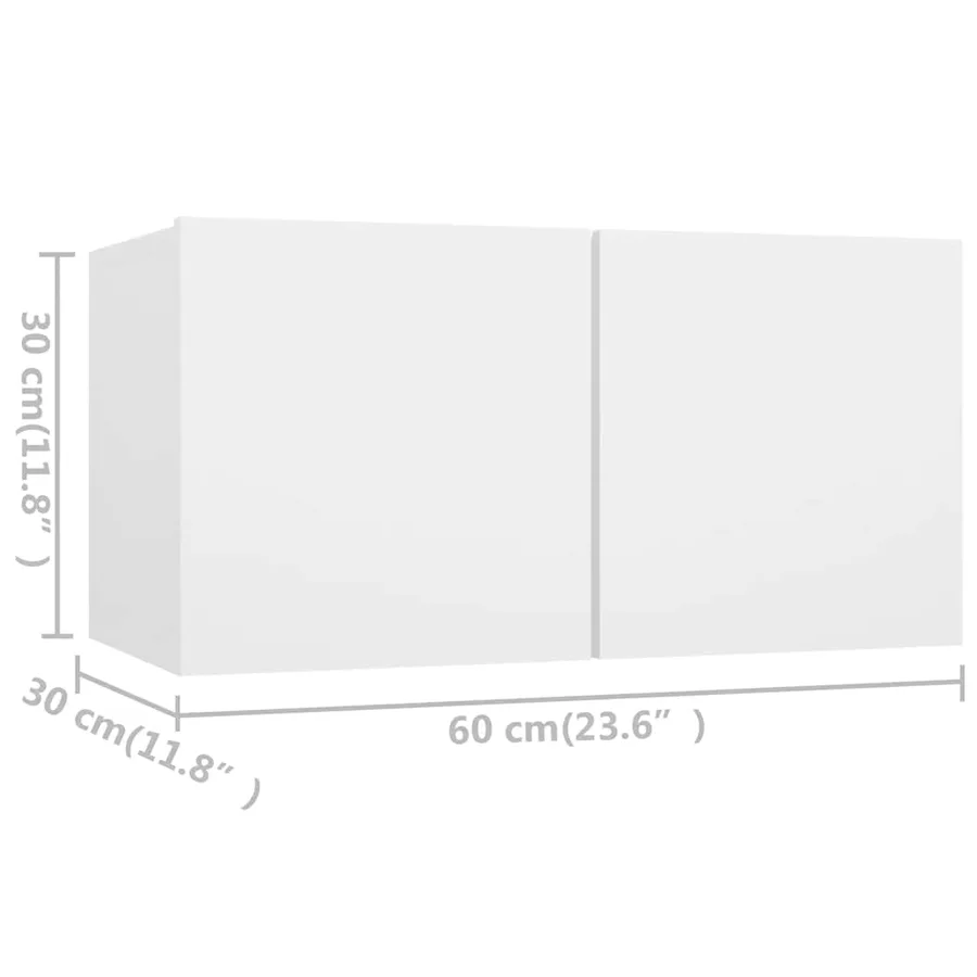 Ensemble de meubles TV 4 pcs Blanc Bois d'ingénierie - 7
