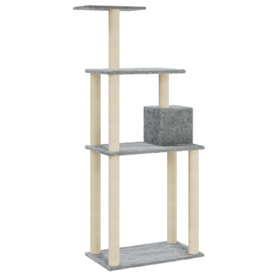 Arbre à chat avec griffoirs en sisal Gris clair 147 cm - 6