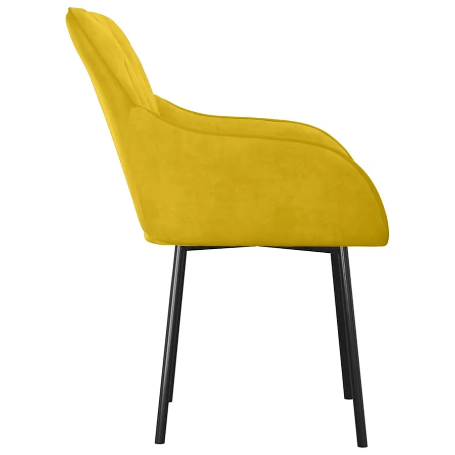 Chaises à manger lot de 2 Jaune Velours - 5