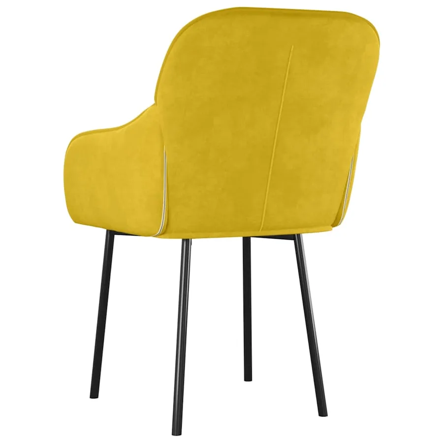 Chaises à manger lot de 2 Jaune Velours - 6