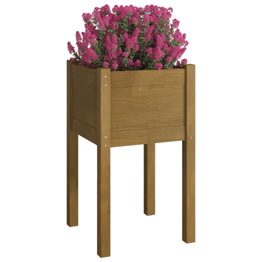 Jardinières 2 pcs Marron miel 40x40x70 cm Bois de pin massif - 3
