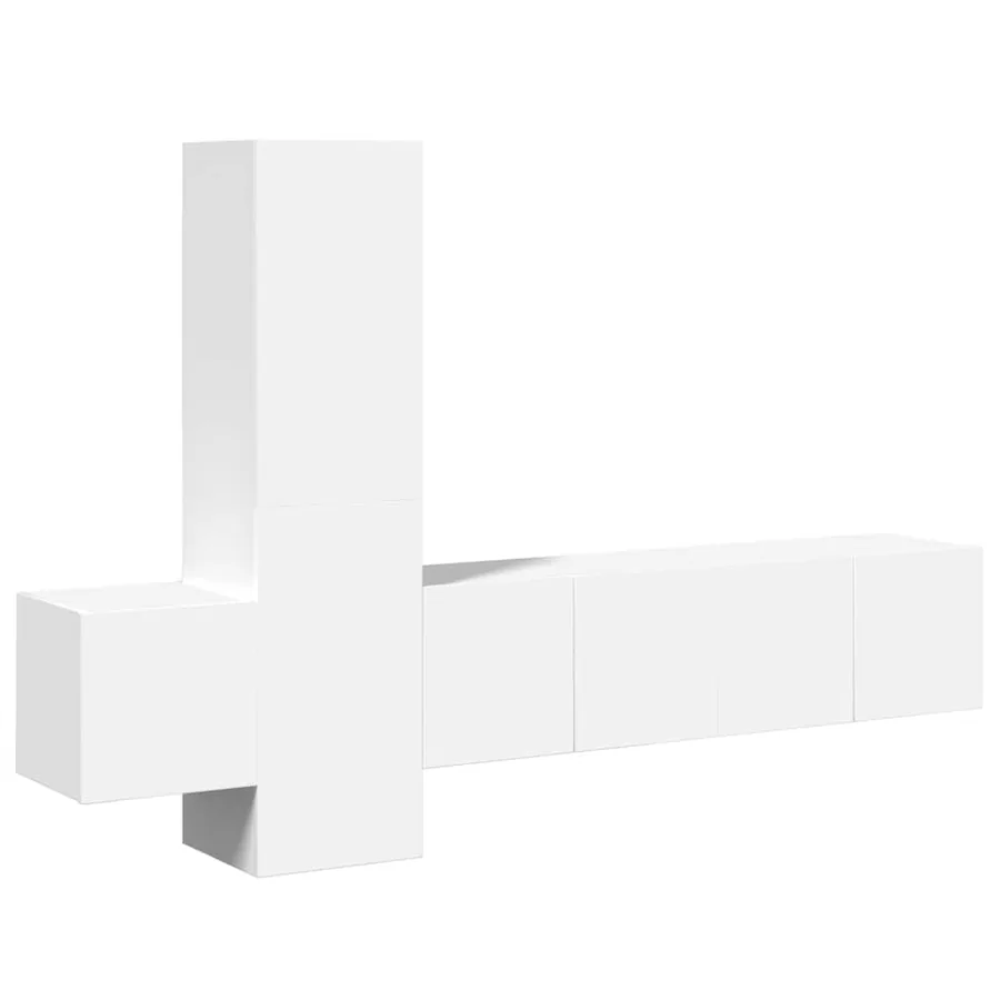 Ensemble de meubles TV 5 pcs Blanc Bois d'ingénierie - 2