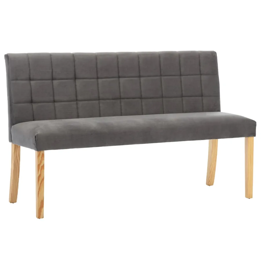 Banc 140 cm Gris Velours - 2
