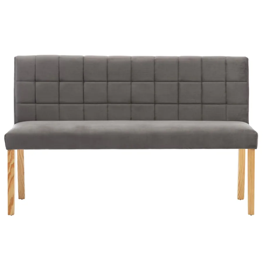Banc 140 cm Gris Velours - 3