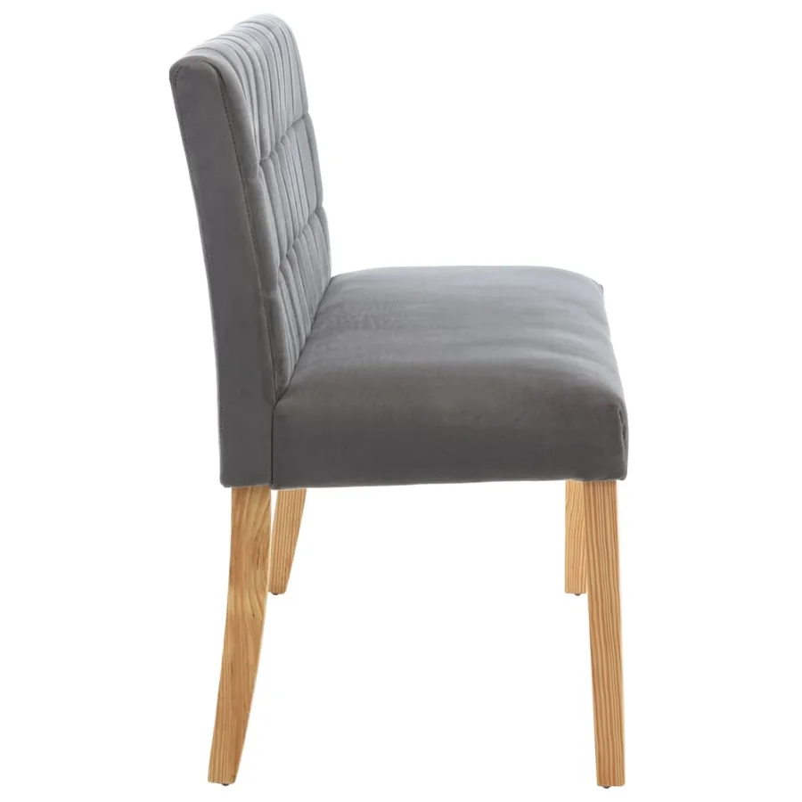 Banc 140 cm Gris Velours - 4