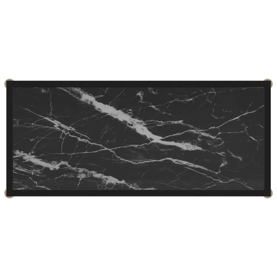 Table console Noir 80x35x75 cm Verre trempé - 4