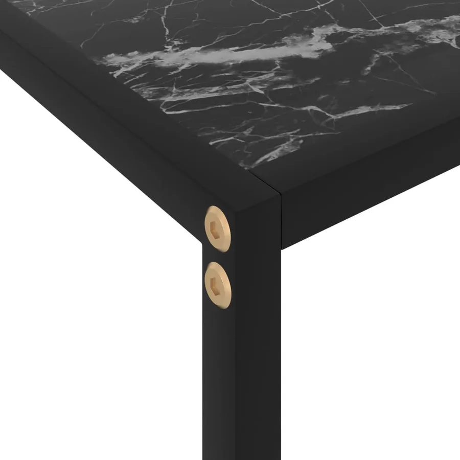 Table console Noir 80x35x75 cm Verre trempé - 5