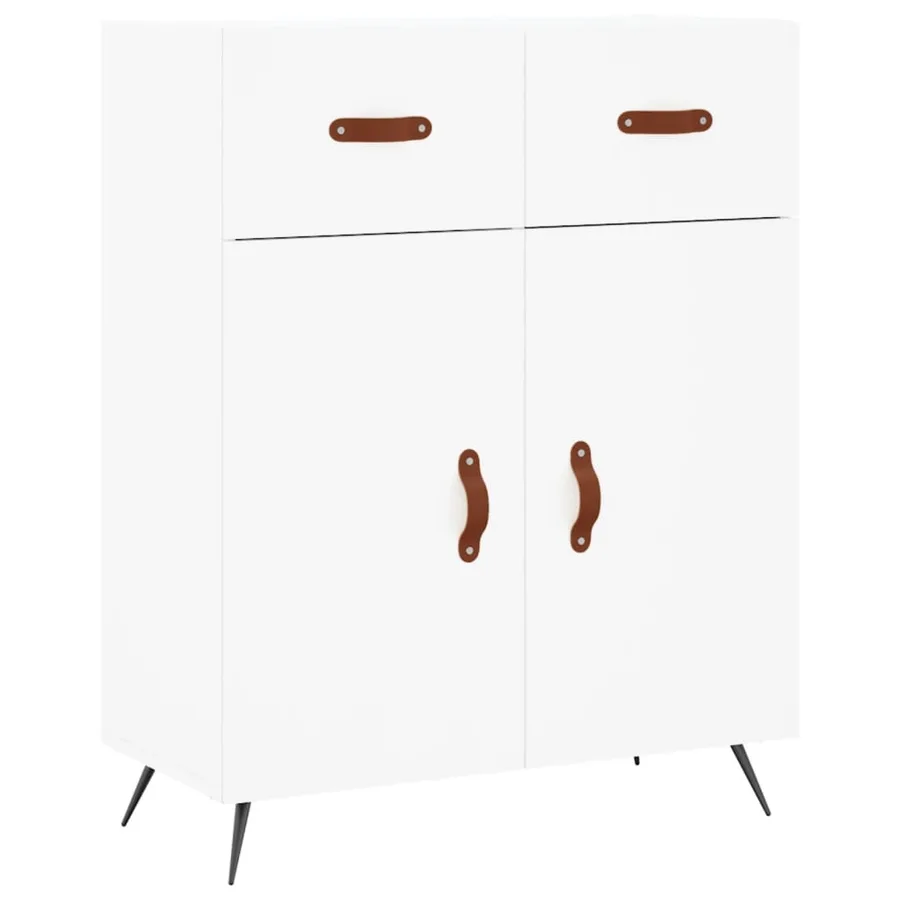 Buffet haut Blanc 69,5x34x180 cm Bois d'ingénierie - 6