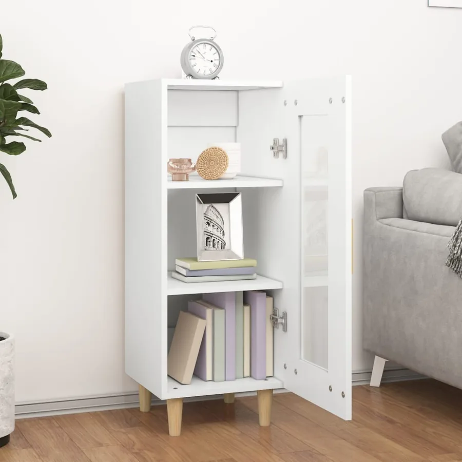 Buffet blanc 34,5x34x90 cm bois d'ingénierie - 3