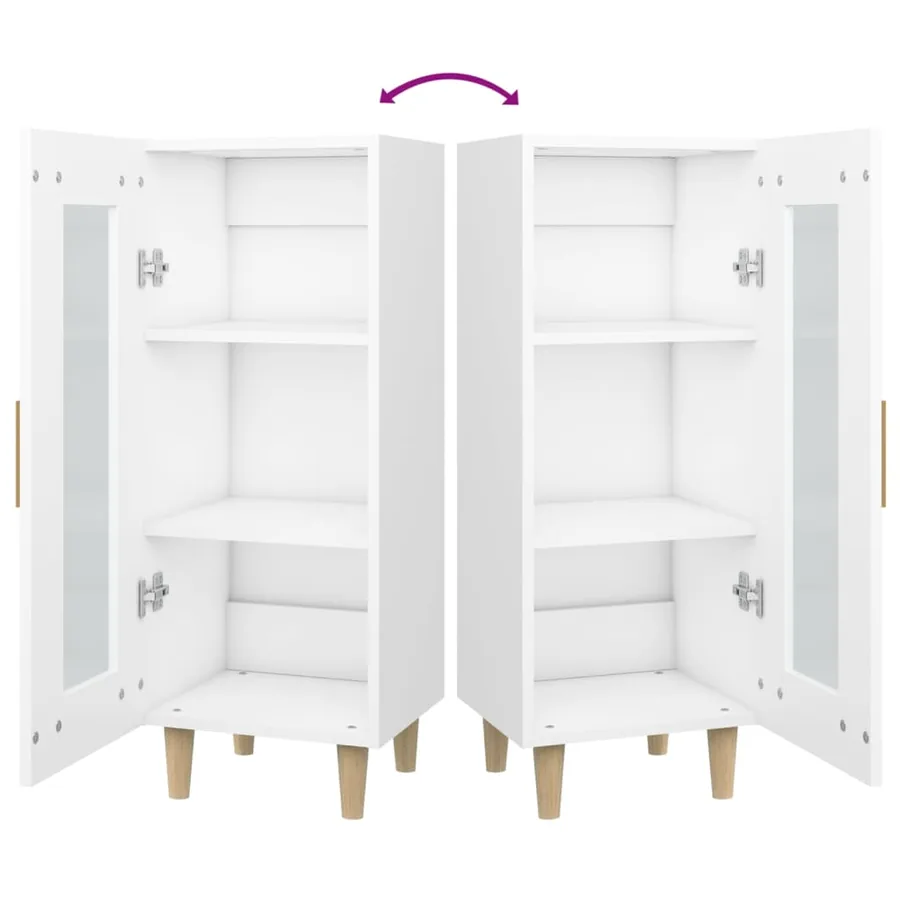 Buffet blanc 34,5x34x90 cm bois d'ingénierie - 9