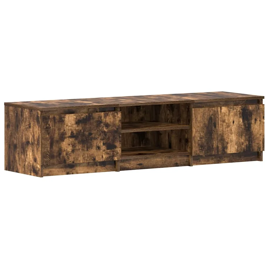 Meuble TV Chêne fumé 140x40x35,5 cm Bois d'ingénierie - 2