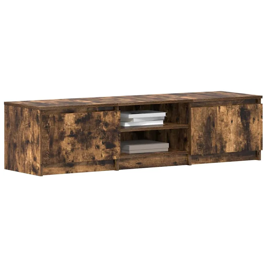 Meuble TV Chêne fumé 140x40x35,5 cm Bois d'ingénierie - 4