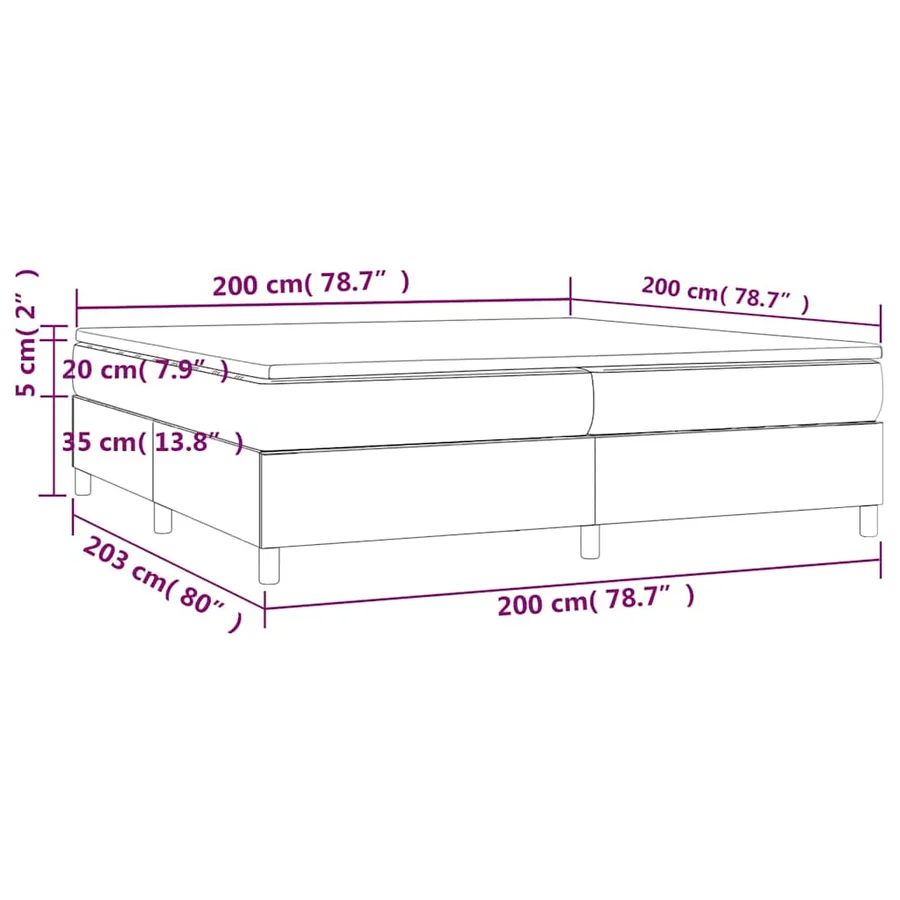 Sommier à lattes de lit avec matelas Rose 200x200 cm Velours - 10