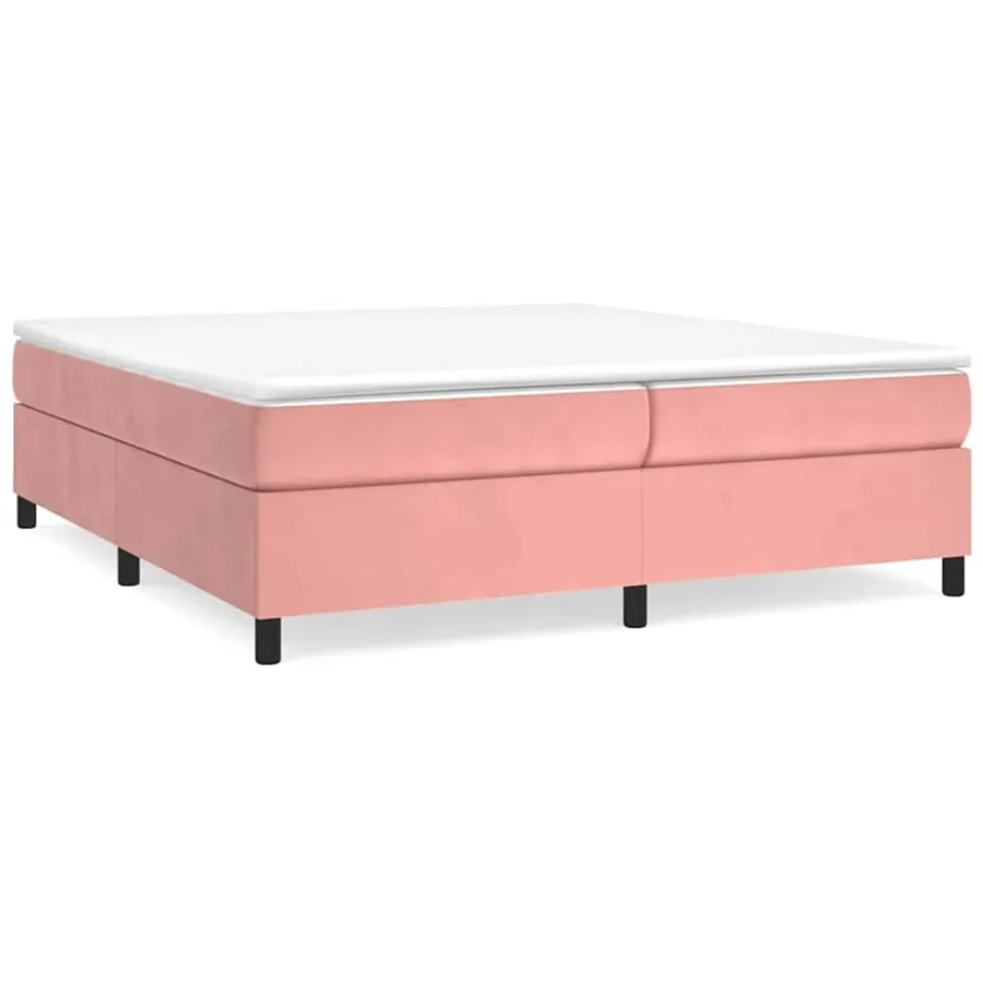 Sommier à lattes de lit avec matelas Rose 200x200 cm Velours - 3