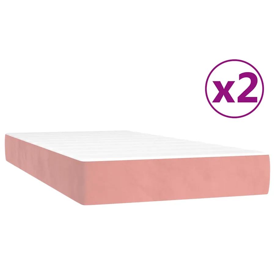 Sommier à lattes de lit avec matelas Rose 200x200 cm Velours - 5