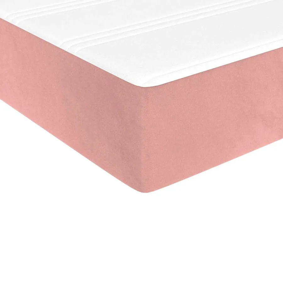 Sommier à lattes de lit avec matelas Rose 200x200 cm Velours - 8