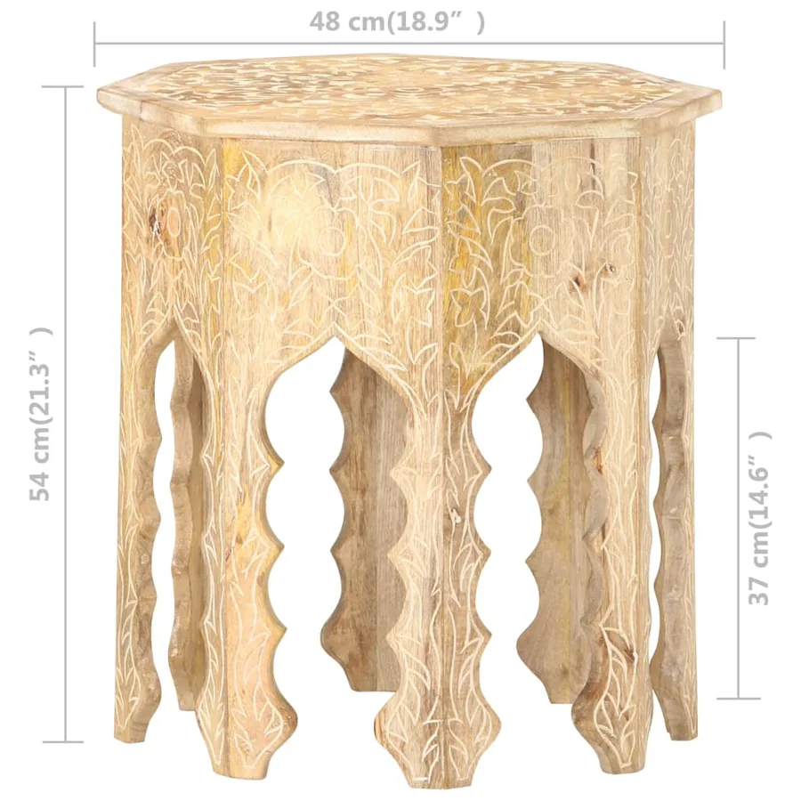 Table d'appoint Ø48 cm Bois de manguier massif - 7