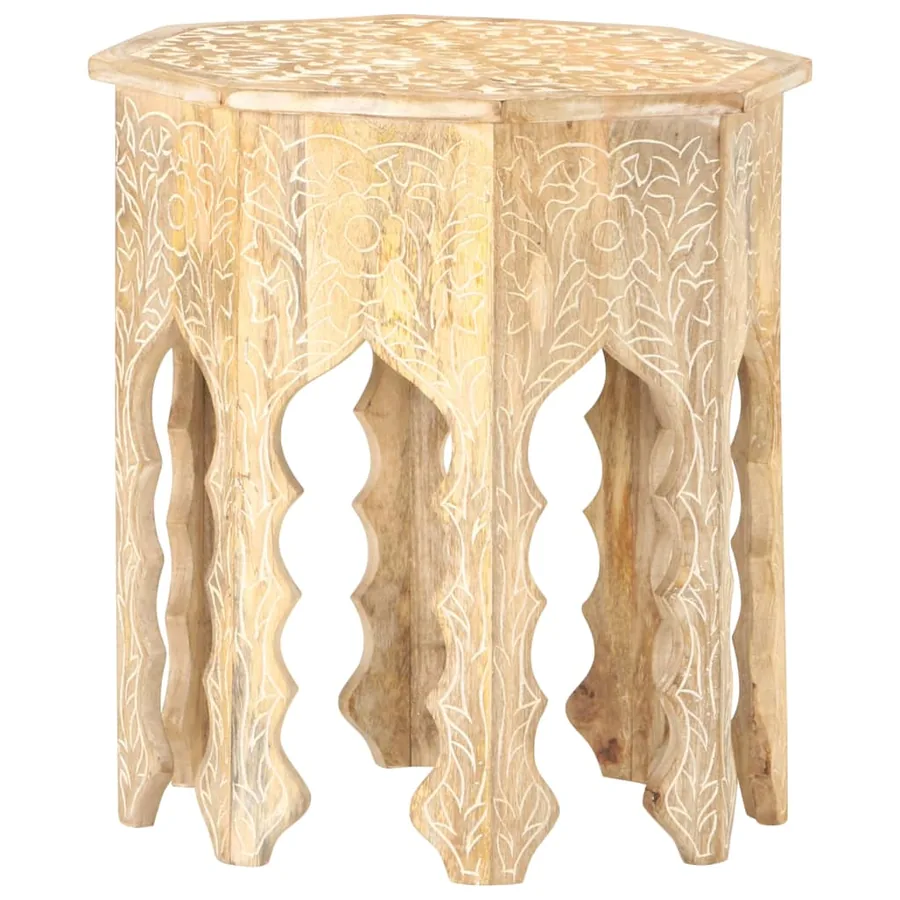 Table d'appoint Ø48 cm Bois de manguier massif - 8