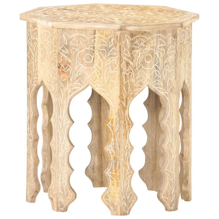 Table d'appoint Ø48 cm Bois de manguier massif - 9