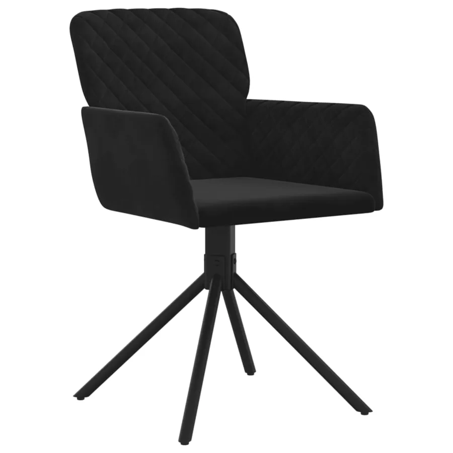 Chaises pivotantes à manger lot de 2 Noir Velours - 3