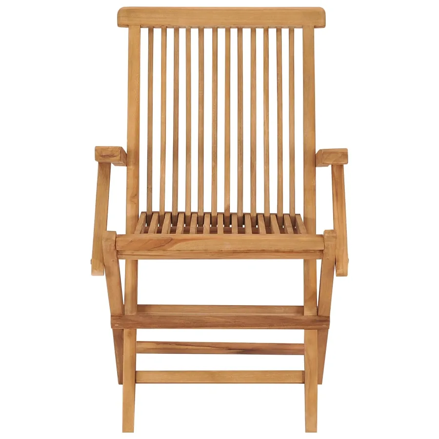 Chaises de jardin et coussins vert lot de 8 Bois de teck massif - 15