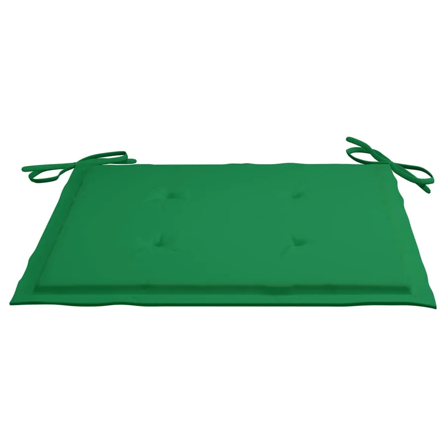 Chaises de jardin et coussins vert lot de 8 Bois de teck massif - 8