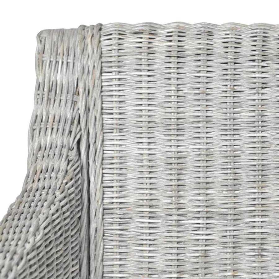 Chaises à manger avec coussins lot de 2 gris rotin naturel - 6
