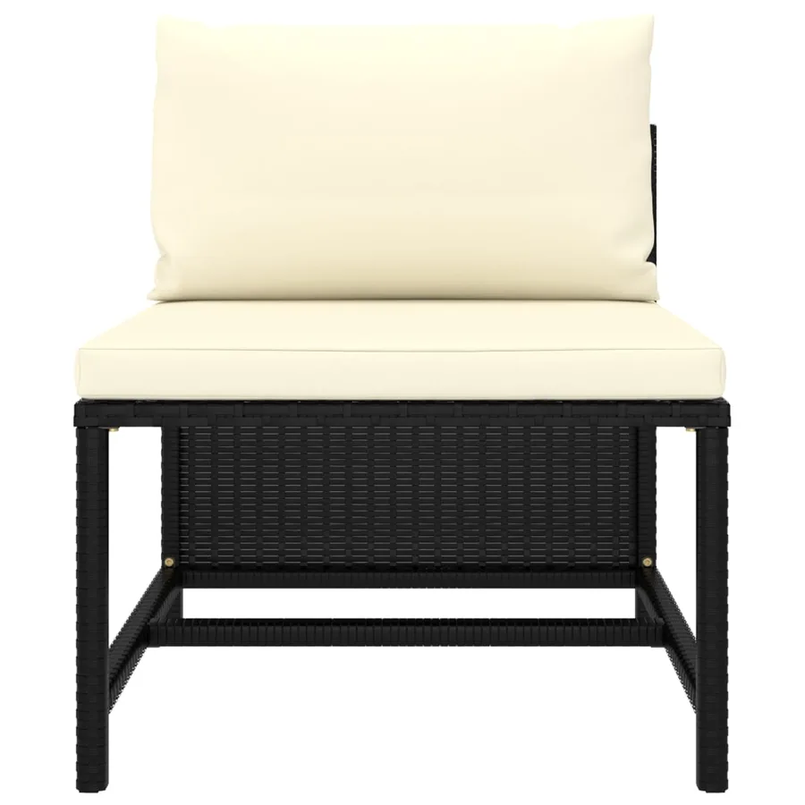 Salon de jardin 11 pcs avec coussins Résine tressée Noir - 6