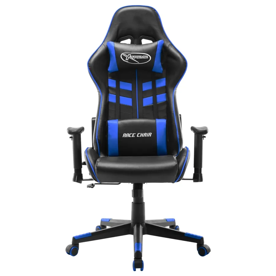 Chaise de jeu Noir et bleu Cuir artificiel - 2