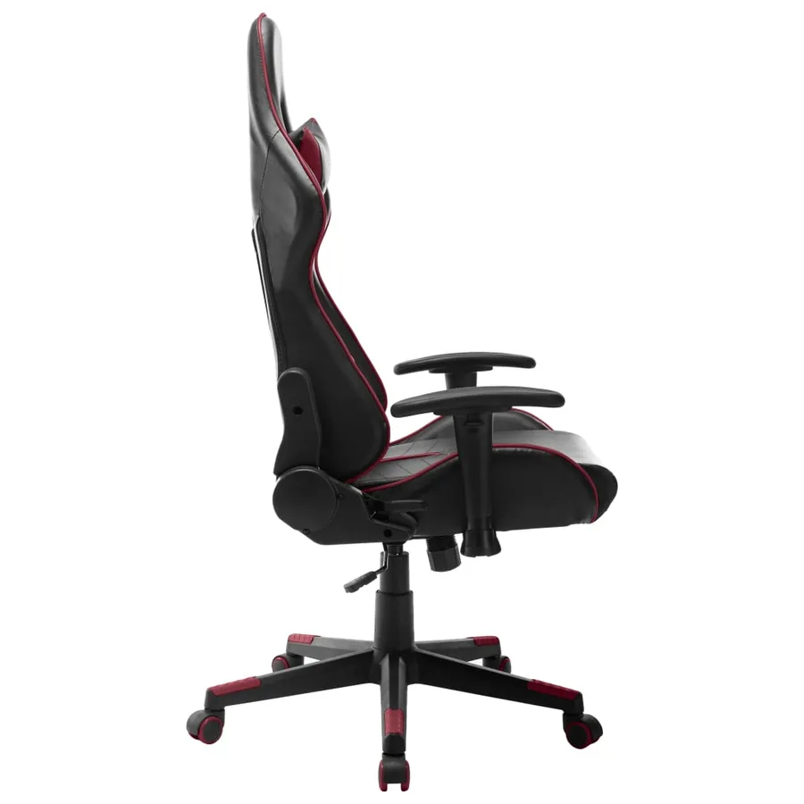 Chaise de jeu Noir et rouge bordeaux Cuir artificiel - 3