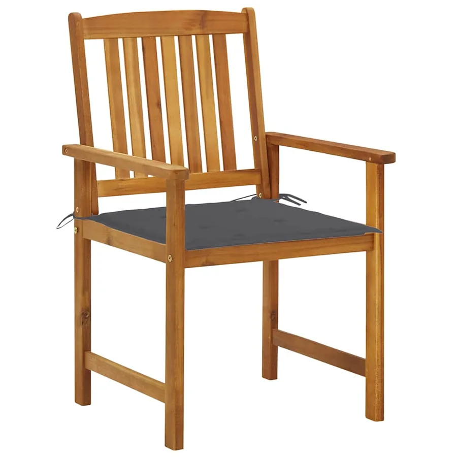 Chaises de jardin avec coussins lot de 4 Bois d'acacia massif - 3