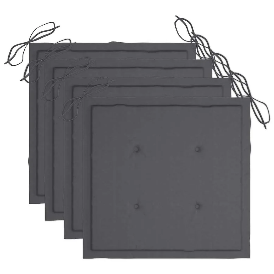 Chaises de jardin avec coussins lot de 4 Bois d'acacia massif - 7