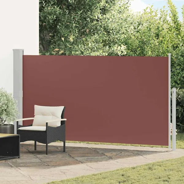 Auvent latéral rétractable de patio 170x300 cm Marron