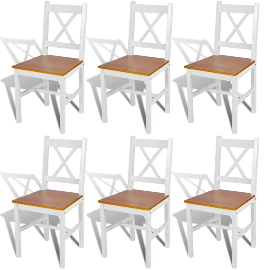 Chaises à manger lot de 6 blanc pinède