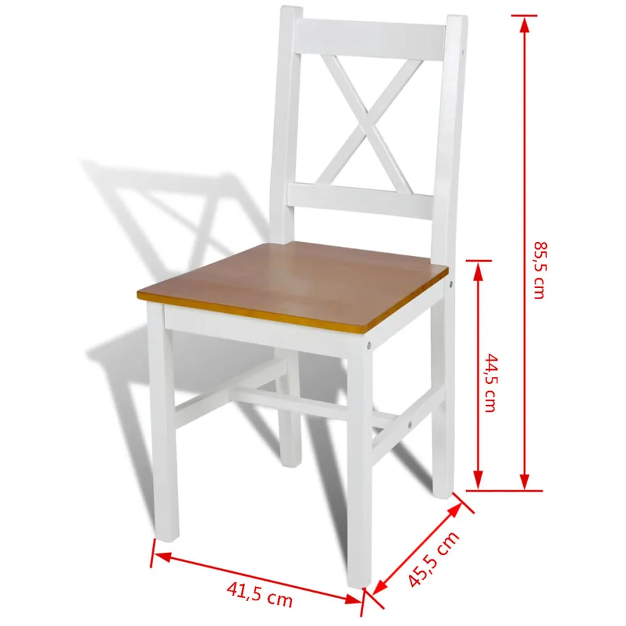 Chaises à manger lot de 6 blanc pinède - 5
