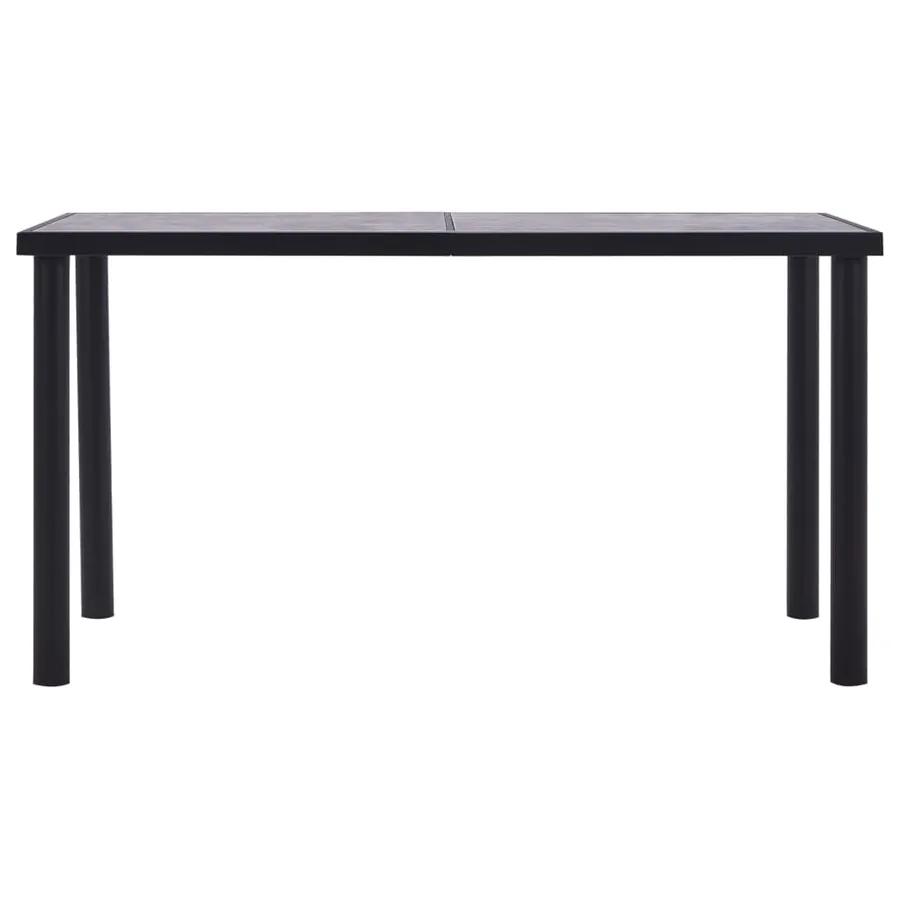Table à manger Noir et gris béton 140x70x75 cm MDF - 2