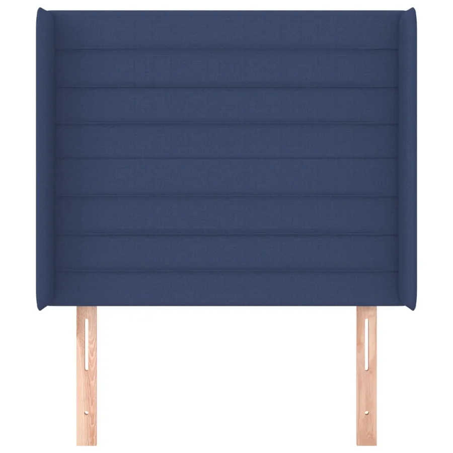 Tête de lit avec oreilles Bleu 103x16x118/128 cm Tissu - 3