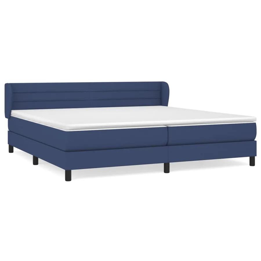 Sommier à lattes de lit avec matelas Bleu 200x200 cm Tissu - 2