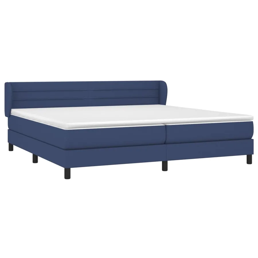 Sommier à lattes de lit avec matelas Bleu 200x200 cm Tissu - 3
