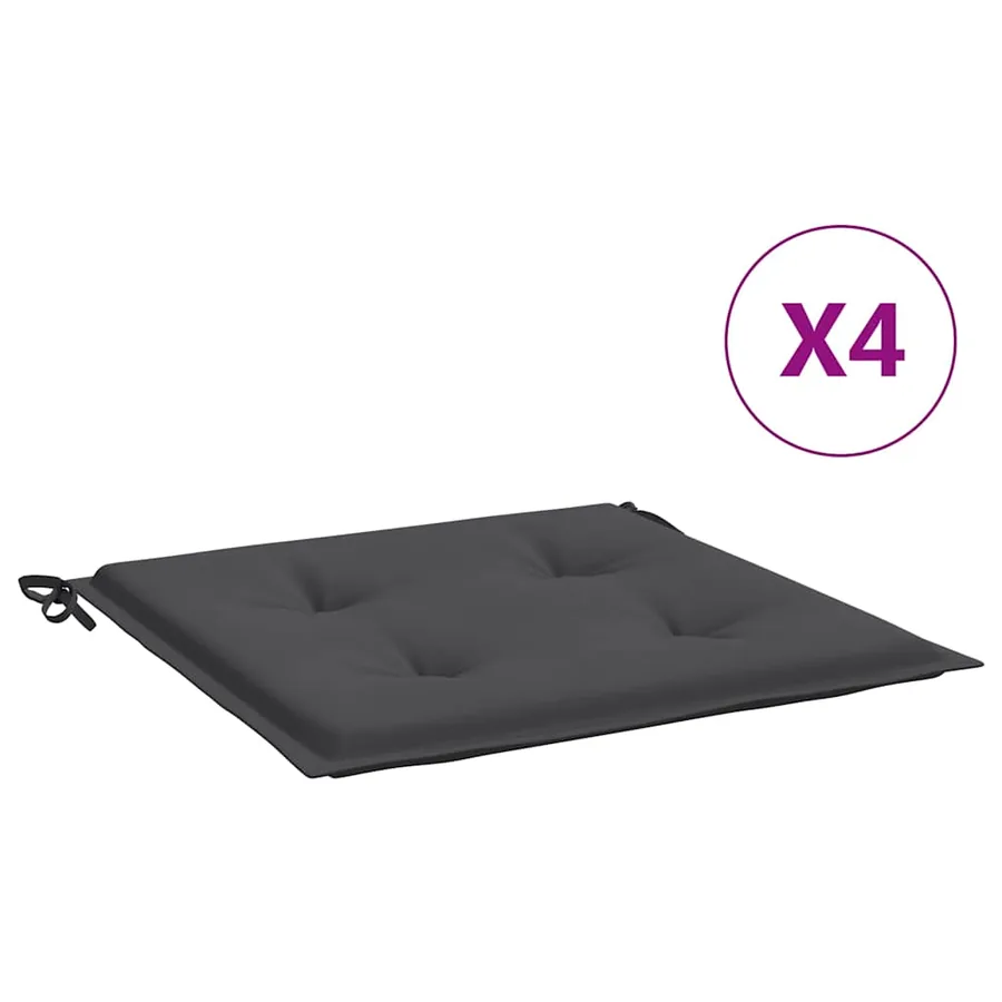 Coussins de chaise de jardin lot de 4 anthracite 50x50x4 cm - 2