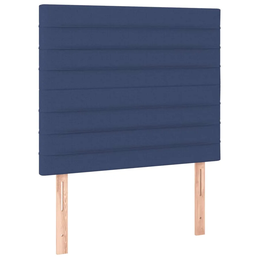 Sommier à lattes de lit et matelas et LED Bleu 100x200 cm Tissu - 7