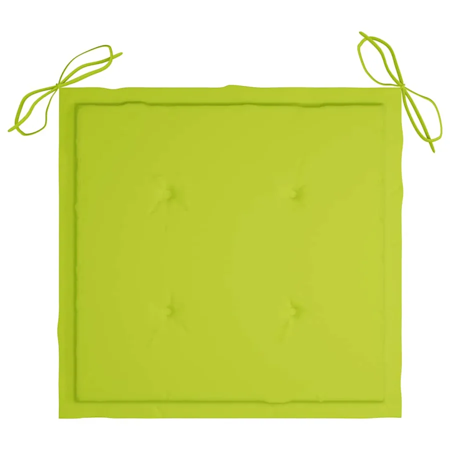 Chaises de jardin avec coussins vert vif lot de 6 Bois de teck - 9