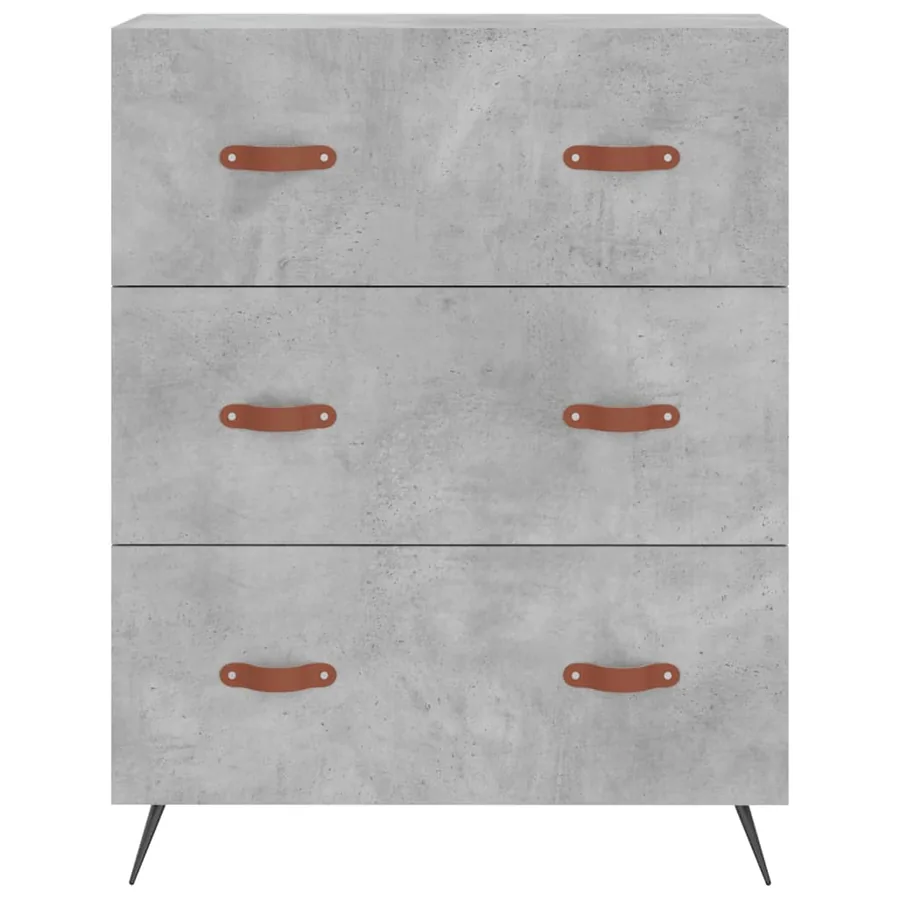 Buffet haut Gris béton 69,5x34x180 cm Bois d'ingénierie - 7