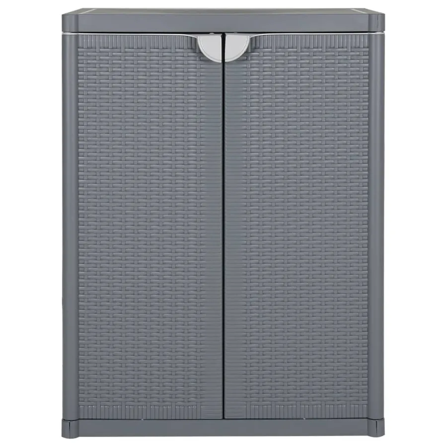 Armoire de rangement de jardin gris 65x45x88 cm PP rotin - 2