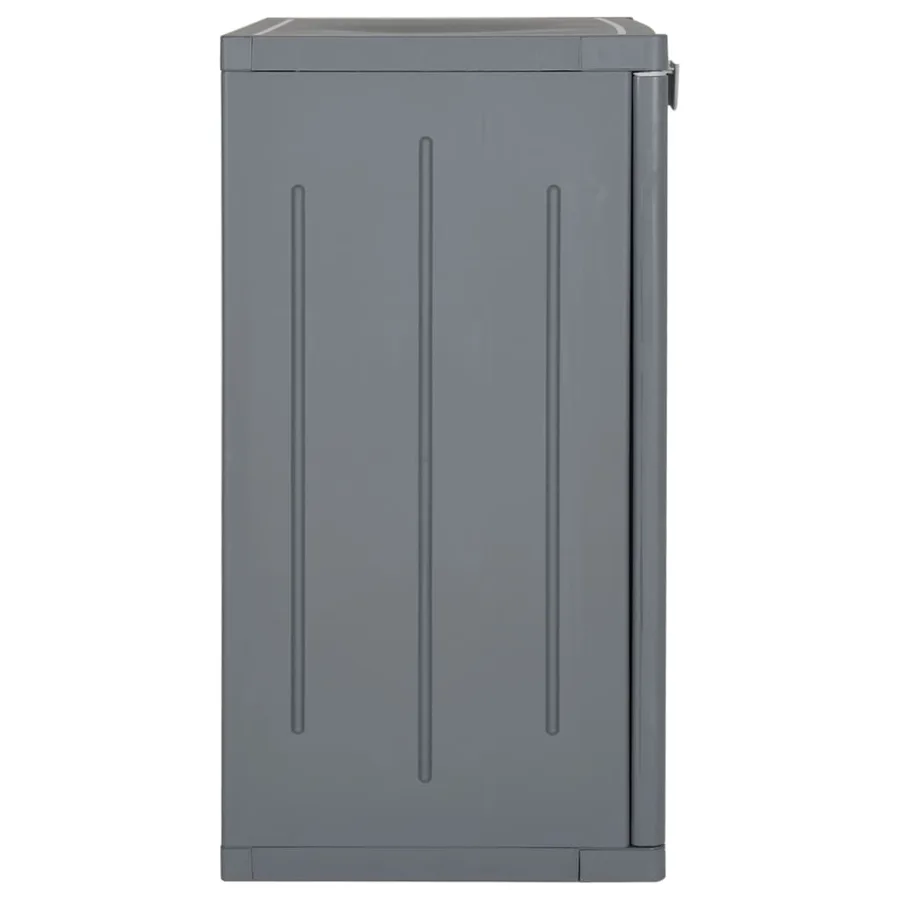 Armoire de rangement de jardin gris 65x45x88 cm PP rotin - 3