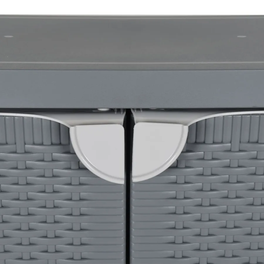 Armoire de rangement de jardin gris 65x45x88 cm PP rotin - 6
