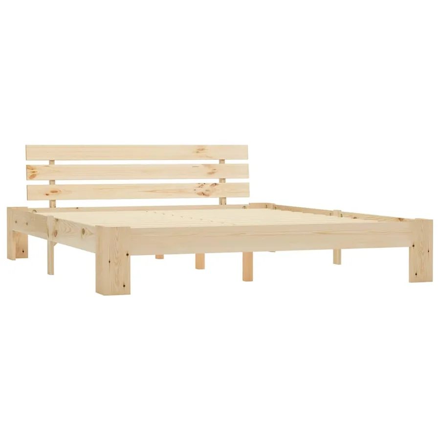 Cadre de lit sans matelas 160x200 cm bois massif de pin - 2