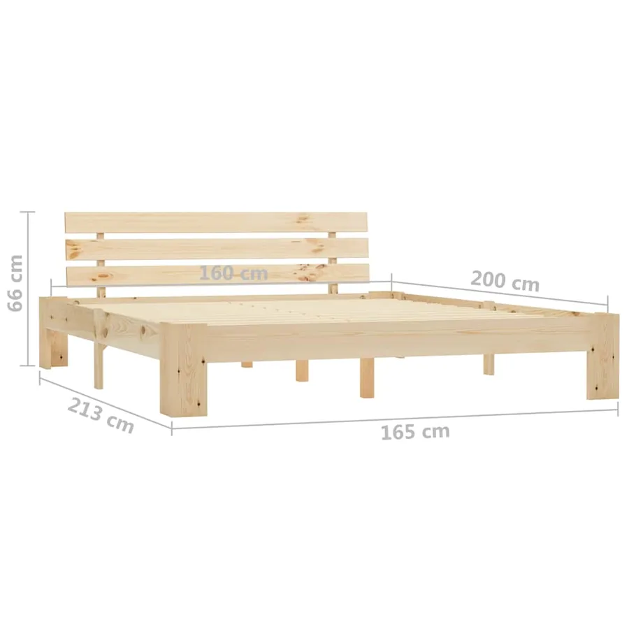 Cadre de lit sans matelas 160x200 cm bois massif de pin - 7