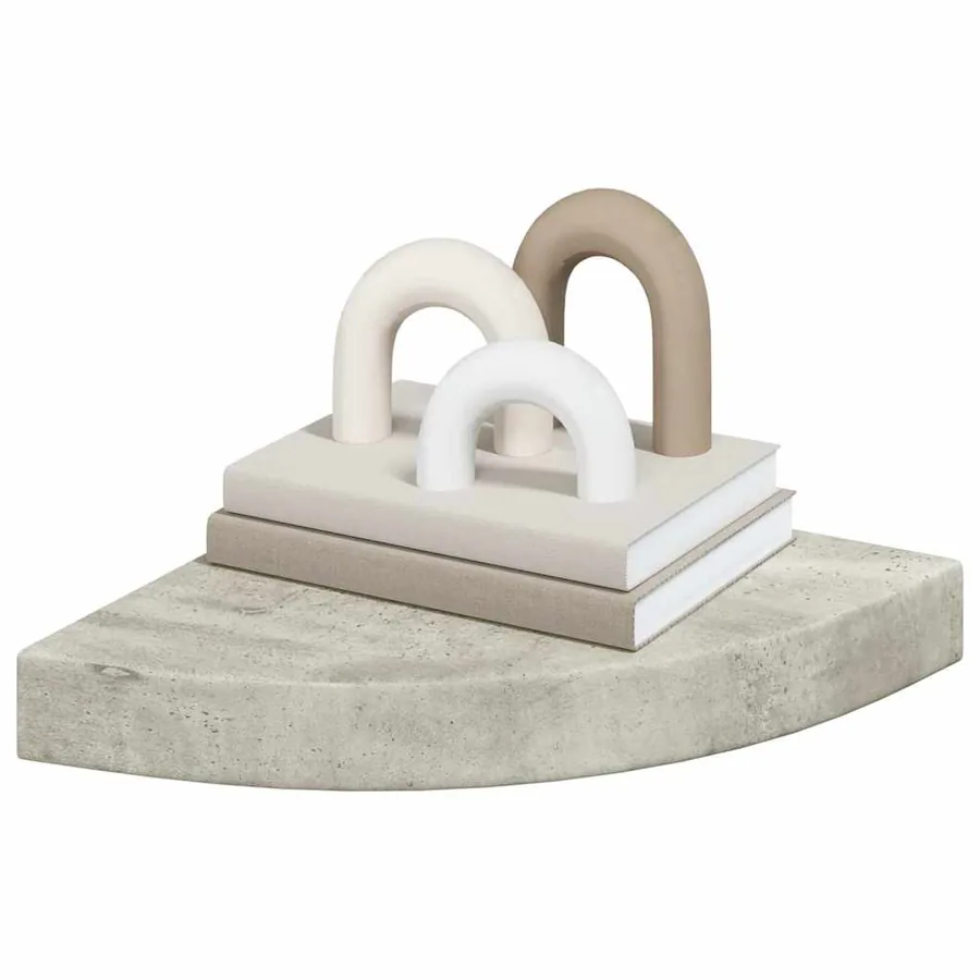 Étagères d'angle murales 4 pcs Gris béton 25x25x3,8 cm MDF - 4