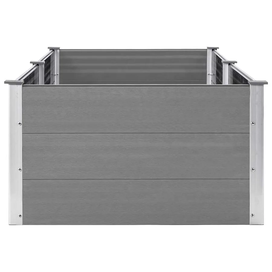 Lit surélevé de jardin 250x100x54 cm WPC Gris - 5